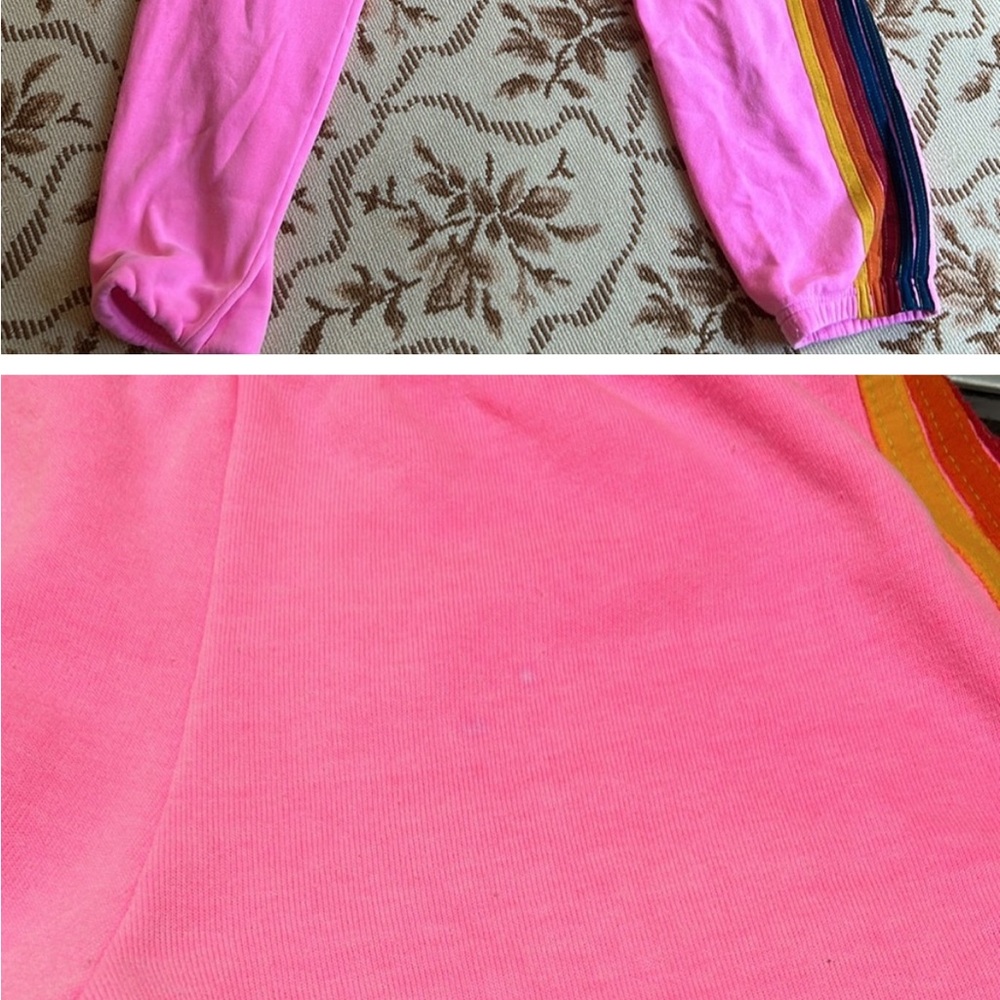 Aviator nation sweatpants with logo and stripes down one leg